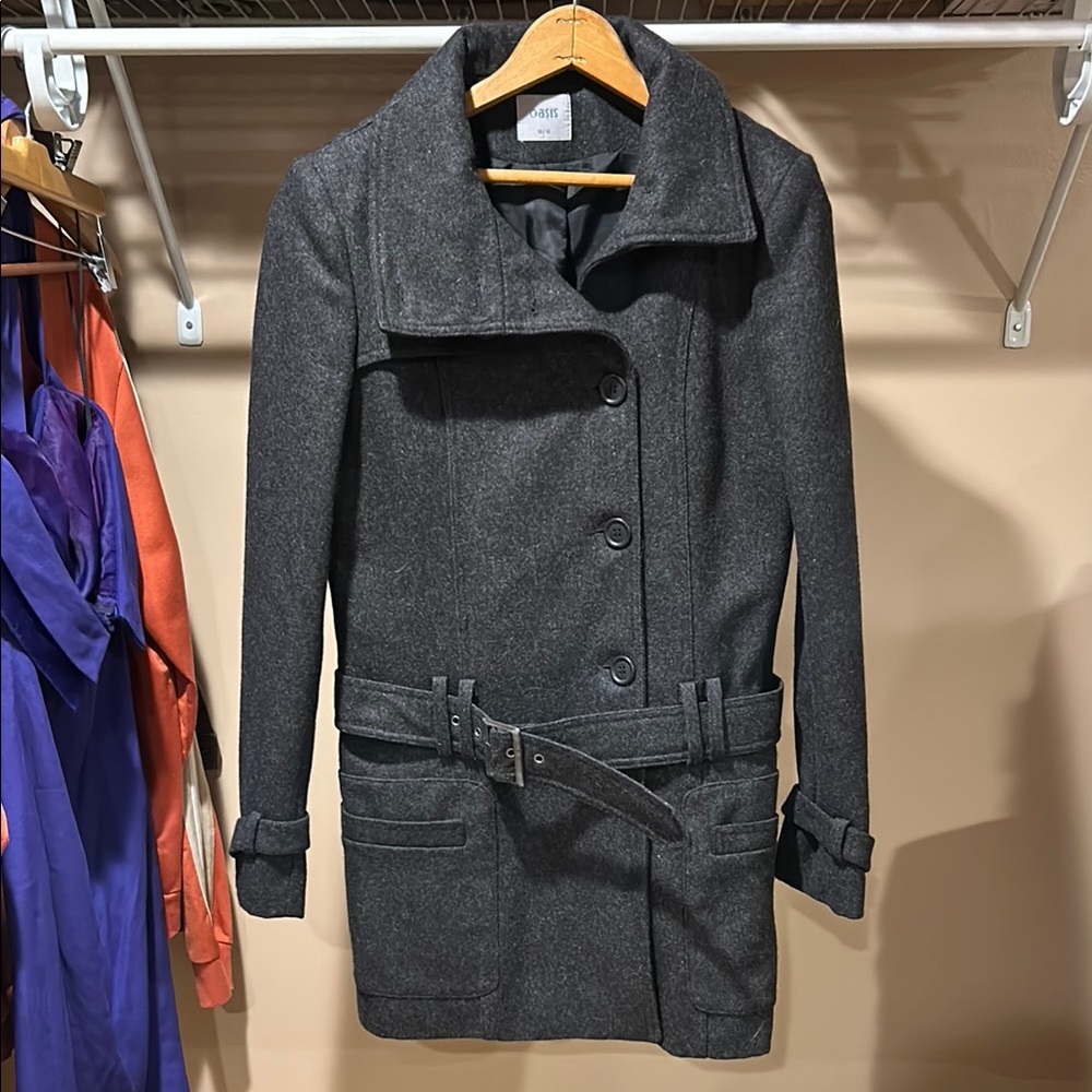Jones New York Charcoal Wool Coat
